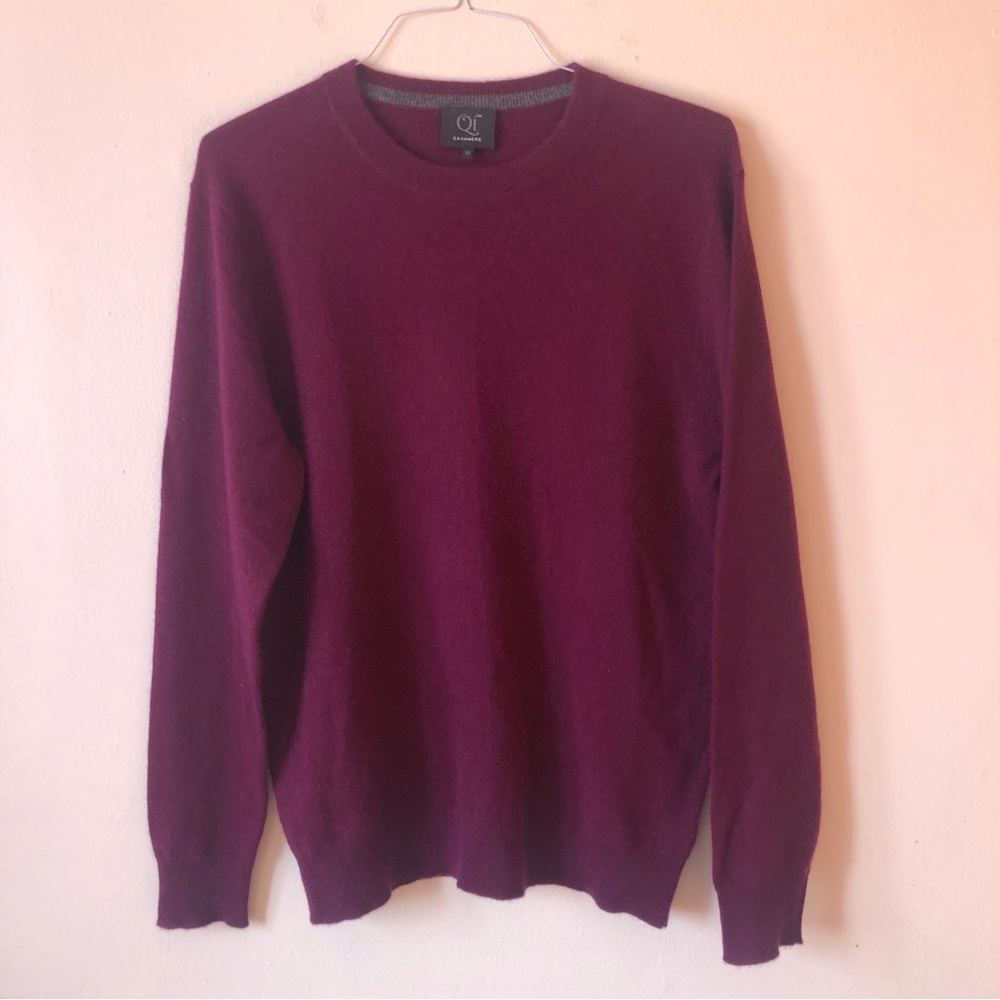 ❤️QI 100% Cashmere Purple Men’s Sweater Pullover Soft Size M
